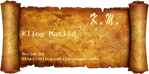 Kling Matild névjegykártya